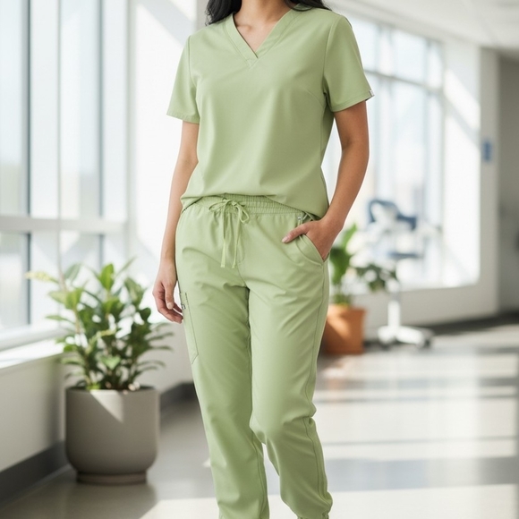 Figs Pants - Figs Women's Light Green Jogger Scrub Pants Po 5330